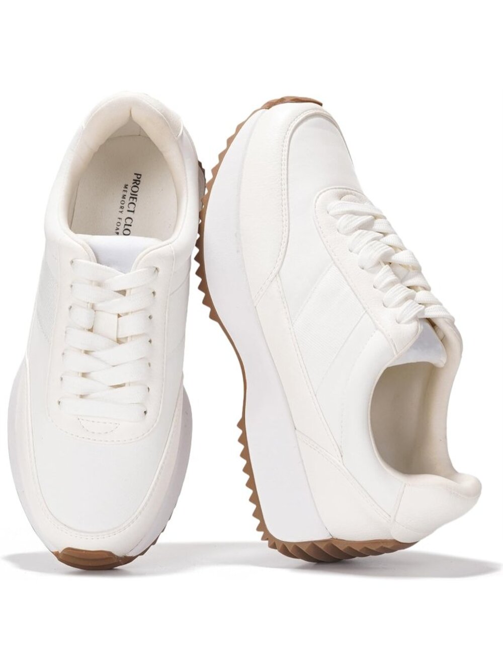 Women's Serena-cream Memory Foam Insole Lightweight Closed Toe Lace Up Sneaker